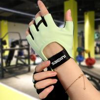 Moteriškos sportinės pirštinės Fitness Lauko Sportas Neslystančios ir Amortizacinės Puspirštinės pirštinės Patvarios ir kvėpuojančios L white