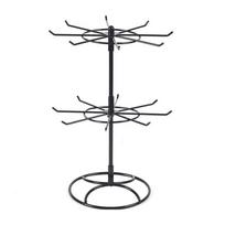 Jewelry Display Stand 2 Tier Round Metal Necklace Organizer For Hanging Earrings Rings Bracelets Watches Hair Band Storage Rack