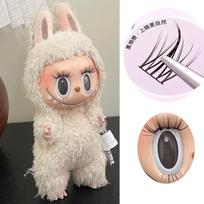 Suitable for labubu doll's simulated false eyelashes, with big and vivid eyes (no doll included)