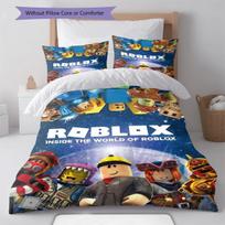 Roblox žaidimas Raštuotas patalynės komplektas Antklodė Antklodės užvalkalas Pagalvės užvalkalas Namų dekoracija Gimtadienio dovana (1 * antklodės užvalkalas + 2 * pagalvės užvalkalai, be šerdies) 135x200cm