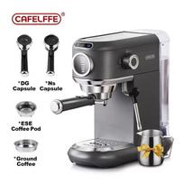 Cafelffe MK-601F 4in1 Cafetera Cappuccino Coffee Machine Dolce gusto Nes Capsule Espresso Maker ESE Pod Ground Gift for Lover,Dad,Mom juoda