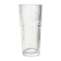 Yousheng Ribbed Glass Tumbler with Lid And Straw, 560ml Capacity Iced Coffee Cup, Reusable Cold Drink Glass for Home, Travel Cup Fits Car A