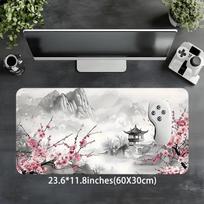 Mountain Scenery Pattern Mouse Pad Rectangle Gaming Mouse Pad Nonslip Rubber Pad Desktop Decoration for Home Office Desk 800x300x2mm