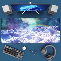 Large dusk Cloud Gamer anime teclado Mousepad Natural Rubber Lock Edge Gaming Accessories Mouse Pad Decoration Keyboard Desk Mat 800x300x2mm