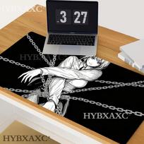 HYBXAXC Black White Chain Anime Girl Mouse Pad Anti Slip Rubber Base Desk Mat For Gaming Office Laptop 800x400x2mm