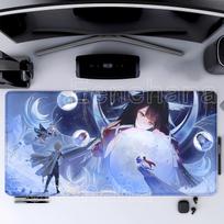 Columbina Genshin Impact Kawaii Mouse Pad Gaming Animal overlock Big Mousepad Computer Game Large Rubber Art Laptop XXL Desk Mat 300X800X2MM