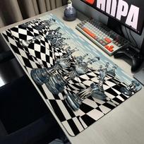 Black And White Checkered MousePad Gaming Accessories Office Gamer Keyboard Desk Mat NonSlip Laptop Large Abstract Art Mousepad 800x300x2mm gray
