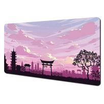Purple landscapes and pagoda design Mouse Pad Desk Mat gaming mats NonSlip Stitched Edge pc accessories mousemat office rug 30x80x0.2cm