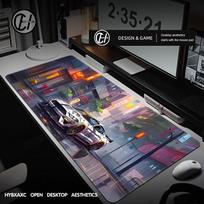 XL XXL Mustang Sports Car Graffiti Animation Game Mouse Pad Large Desk mat Antislip Fine Seams Cleanable Suitable for Office 800x400x2mm