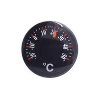 Mini apvalus termometras Plastikinis vandeniui atsparus ciferblato termometras 20 mm skaitiklis Didelio tikslumo termometras Lauko juoda