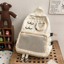 Ita Backpack Transparent Large Capacity School Bag for Boys Girls Middle Schoolers Badge Doll Storage balta