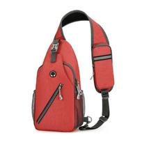 2026 Fashion Boy Shoulder Bags Water Resistance Crossbody Bag Men Multi Functional Chest Bag Travel Sports Backpacks Handbag raudona
