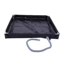 Portable Shower Tray 31.5x31.5x3.9 Inch Foldable Shower Base with Bottom Drain Detachable Drain Pipe for Tent Camping RV Bch