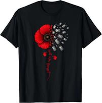 Memorial Day Never Forgotten Red Poppy Flower Veteran Womens T-Shirt XL