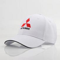 fsbm3 Lauko sporto reguliuojamas, Automobilio lipdukas Premium siuvinėtas Mitsubishi beisbolo kepurei Minkštas kvėpuojantis audinys Atsitiktinis apsaugos nuo saulės, balta