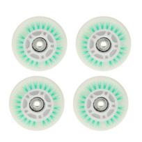 4Pcs 76/80mm Skating LED Luminous Flashing Inline Roller Skates Shoes Wheels 76mm