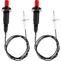 2pcs Piezo Spark Igniter, Spark Ignition Kit BBQ Grill Igniter Replacement Electrode Metal Threaded Ceramic Push Button Replacement