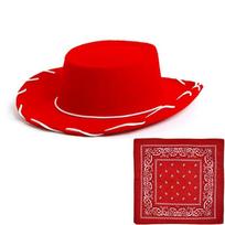 Vaikų kaubojaus skrybėlės ir bandana rinkinys su virve persirengimo vakarėliui ir šventėms Brown Red brown