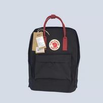 Universalus neperšlampamas lapės kuprinė studentams ir keliautojams, elegantiškų spalvų Black Red,38cm/14.96in