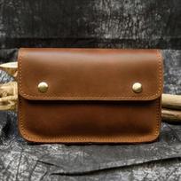 Retro Crazy Horse Leather Fanny Pack Cowhide Belt Bag Men'S Genuine Leather Small Fanny Pack Mobile Phone Bag 2086 brown