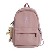 School Bag Female Junior High School Student Fashion Large Capacity Backpack Female High School Student College Student Travel Backpack Female Summer single pack rožinė