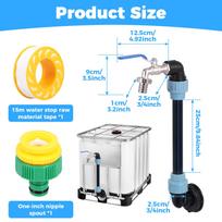 3/4Inch Outlet Tap IBC Adapter Multipurpose Hose Connection Replacement IBC Tank Accessories for 1000L IBC Container Rain Barrel 3/4''