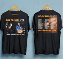 Ace Frehley tour Doublesided Tshirt Black Short Sleeve S5Xl Unisex T-Shirt Graphic Tee L