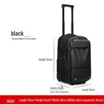 Popular Large Capacity Rolling Duffel Bag: Anti-Theft, Waterproof, Vacuum Compression Travel Suitcase Backpack 21 inch black