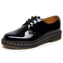 1 Mirror patent leather low-top Martin shoes women's genuine leather British large-size short boots round head men's and women's couple casual shoes 35