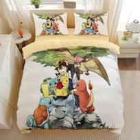 Kawaii Cute Pikachu Bedding Sets P-Pokémon Duvet Cover With pillowcase Children's Set Room Decoration Gift EU Single(135*200cm)3pcs