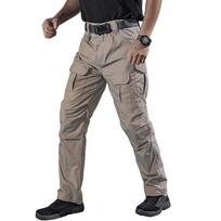 Tactical Military Cargo Pants Men Waterpoof SWAT Army Combat Pants Multi-Pockets Casual Work Outdoor Hiking Trousers L chaki