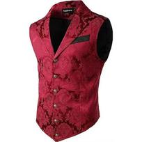 Viduramžiška Gothic liemenė vyrams, vintažinė Steampunk liemenė, Viktorietiško kostiumo, Renesanso, Pirato striukė XS raudona