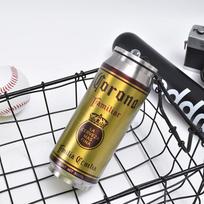 500 ml termosas Nerūdijančio plieno puodelis Kūrybiškas alaus skardinės izoliuotas puodelis Vakuuminiai puodeliai su šiaudeliu Šalčio išlaikytojas Cola skardinės izoliuotas butelis 500ml