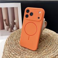 Original Liquid Silicone Phone Case for iPhone 17 Air 16 15 14 13 17 Pro Max For Magsafe Wireless Charge Shockproof Soft Cover iPhone 16 Pro brown