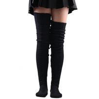 Winter Solid Color Warm Breathable Leg Pile Knitting Woven Standard Long Over-Knee Character Regular Spandex/Nylon/Cotton Body 105cm juoda