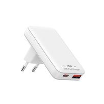 65W GaN Fast Charger 2 Port USB C USB A Wall Charger Fast Charging Block for Phone Laptop Tablet USB-C+USB-A balta