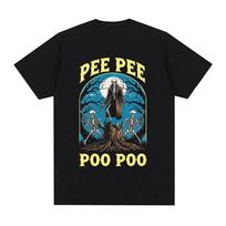 Pee Pee Poo Poo Skeleton Graphic Funny Meme T-Shirts for Men Women Sarcastic Weirdcore T Shirts Gen Z Humor Gift Tees streetwear S įvairiaspalvis