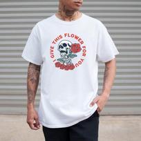 ?Skull Rose Shirt Gothic Floral Skeleton Love Tee Cotton Summer Short Sleeve Casual Streetwear Dark Aesthetic Vintage Style S įvairiaspalvis
