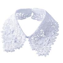 White Detachable Collar Half Shirt Accessory Elegant Lace Openwork Detail Variations for Blouses balta