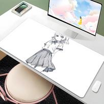 Line Drawing Series Mouse Pad  Large Extended Washable Mouse Pad Edge Locking AntiSlip Base Desk Mat for Home Office 400X800X2MM