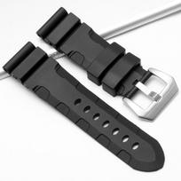 24mm 26mm guminė laikrodžio apyrankė Panerai Luminor Submersible Lightning 1164 PAM01209 juoda Universali silikoninė apyrankė Samsung išmaniesiems laikrodžiams 24mm