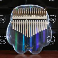 KIMI Rainbow Crystal Kalimba: 17-Key Transparent Acrylic Thumb Piano with Cat Paw Design 17 Keys