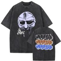 MF Doom T-Shirt Washed Cotton Graphic Print Unisex Tees HIP HOP Tees XL
