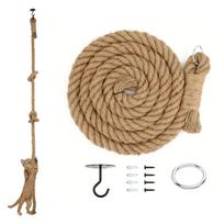 3m Ceiling with Hooks Cat Climbing Rope Wall Mounted Hemp Ropes Cats Climbing Frame Indoor Cats Climbing Pole Cat Toy 3M