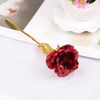 Home 24K Gold Plated Golden Rose Flowers Holiday Present Wedding Party Decor Valentine's Day Lovers' Gift