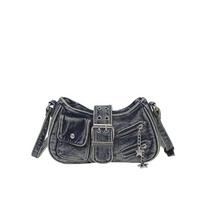 Luxury Designer Denim Shoulder Bags for Women Casual Jeans Bags Crossbody Luxury Handbags Fashion Denim Daily Wallet Bag 2026 23cm 6cm 14cm mėlyna