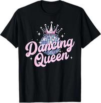 Dancing Queen Crowned Disco Ball T-Shirt 4XL white