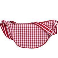 Summer Nylon Dumpling Bag Korean Lazy Style Plaid Shoulder Bag Casual Versatile Lightweight Small Satchel raudona