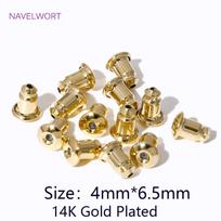 18K Gold Plated Earring Backs Plug Ear Studs Back Stopper,Caps For Earrings,DIY Earring Findings Handmade Crafts Jewelry Making 50 pieces