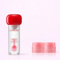 LANEIGE Plush Pop Lip Plumper 4.2ml Glossy Volumizing Lip Care + Free Lip Sleeping Mask EX Berry 30g x2 Gift Set